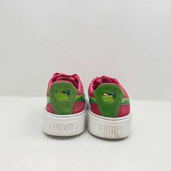 Puma Suede Platform Trace Pink Green Accents Sneakers 36473201 Youth Size 7C - Picture 5 of 12